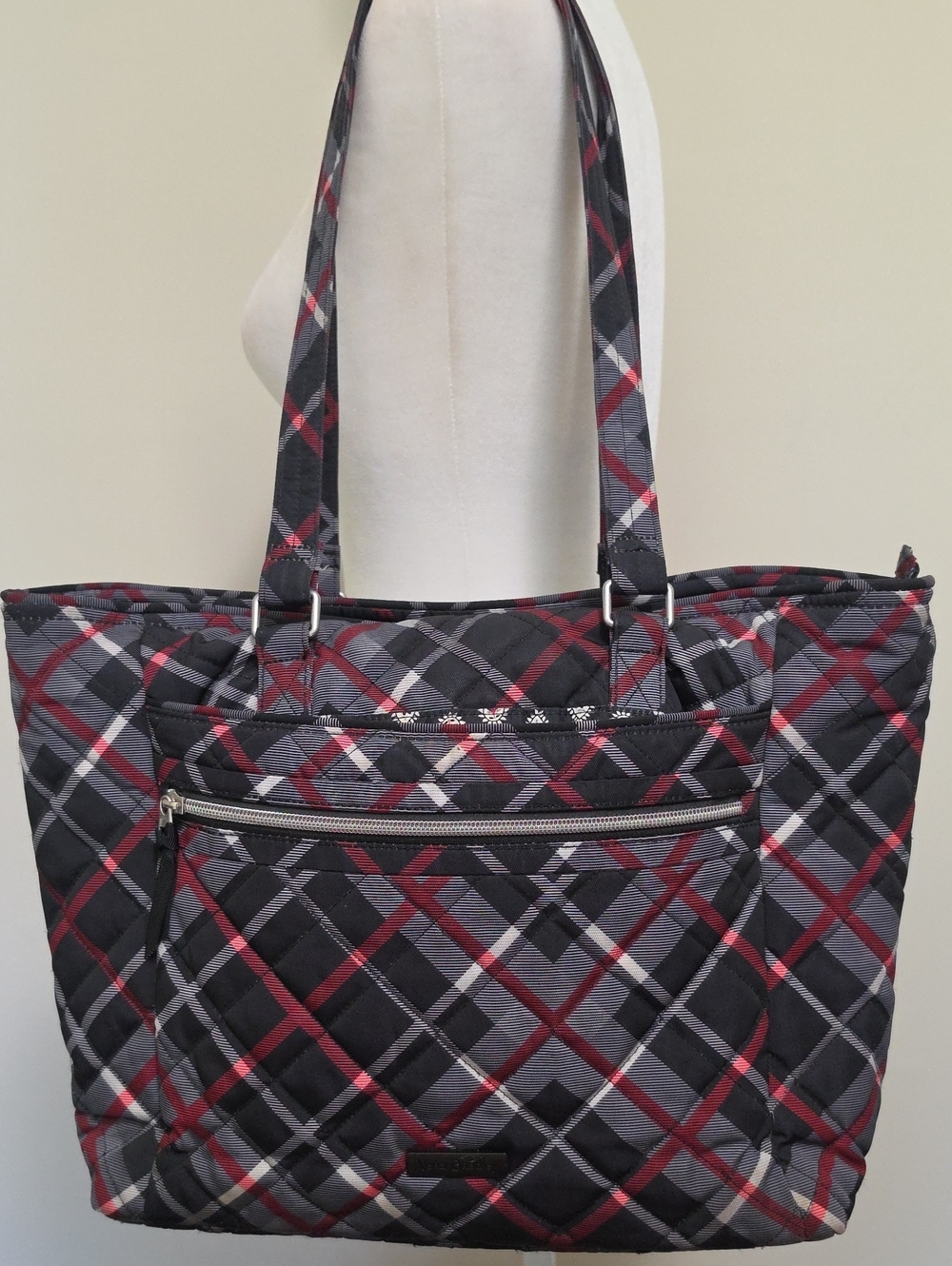 Vera Bradley Performance Twill Work Tote Bag - Paris Plaid (Excellent Condition!